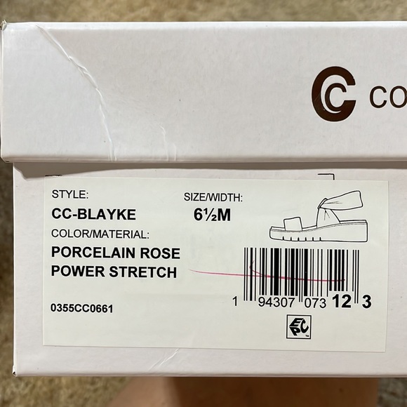 NIB coral pink sandals 6.5M porcelain rose stretch fabric + leather beach pool - Picture 14 of 16